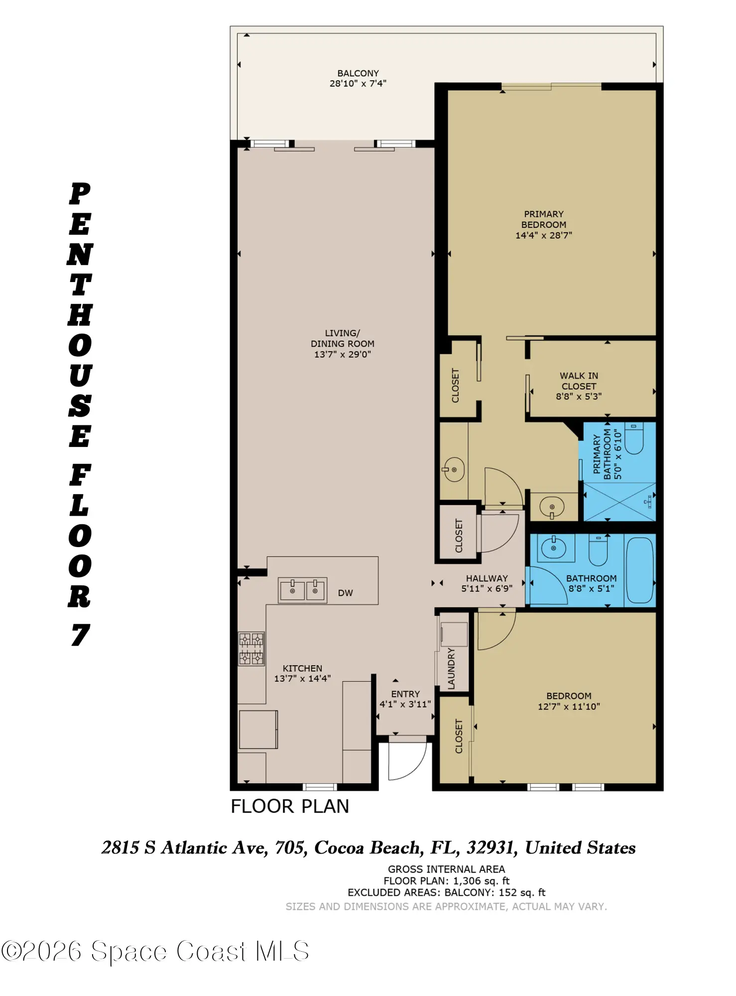 2815 S Atlantic Avenue E 705, Cocoa Beach, Fl 32931, FL