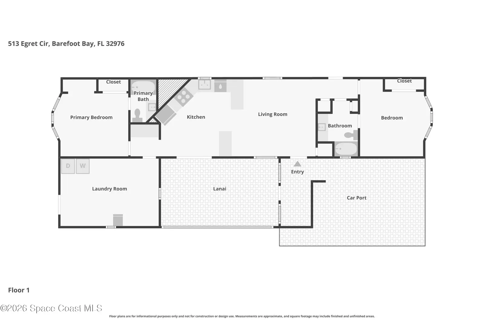 513 S Egret Circle, Barefoot Bay, Fl 32976, FL