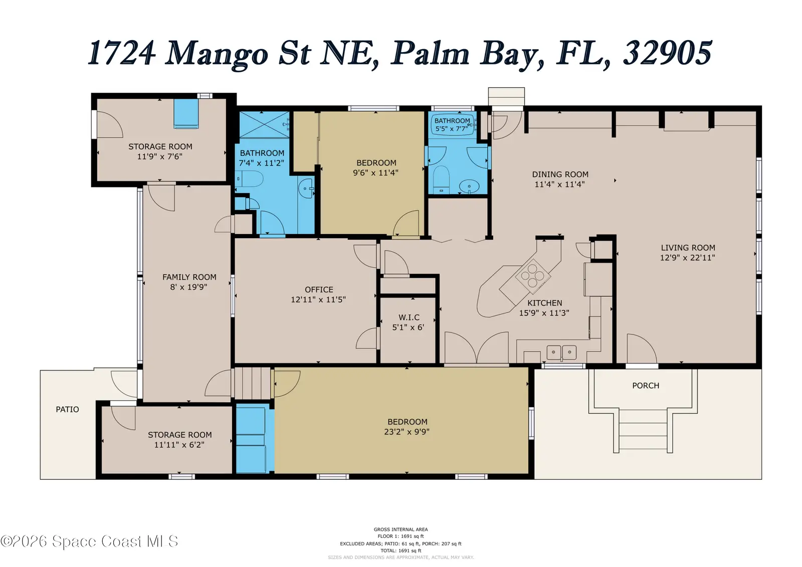 1724 Mango Street Ne, Palm Bay, Fl 32905, FL