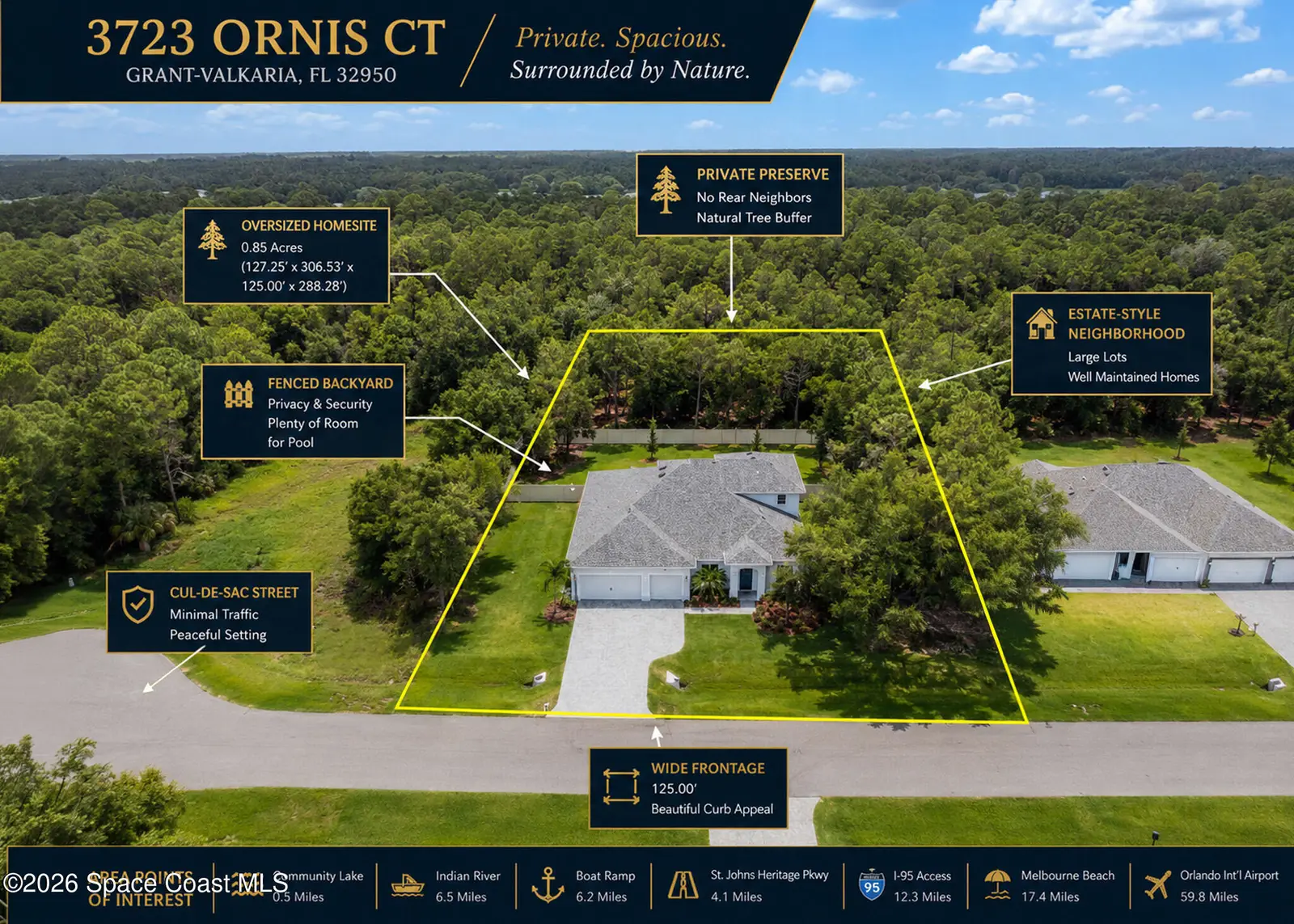 3723 Ornis Court, Grant-Valkaria, Fl 32950, FL
