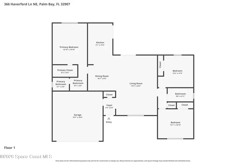 366 Haverford Lane Ne, Palm Bay, Fl 32907, FL