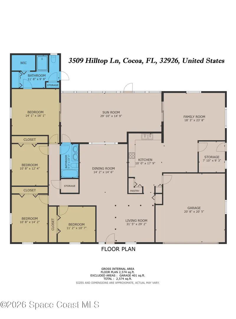 3509 Hilltop Lane, Cocoa, Fl 32926, FL