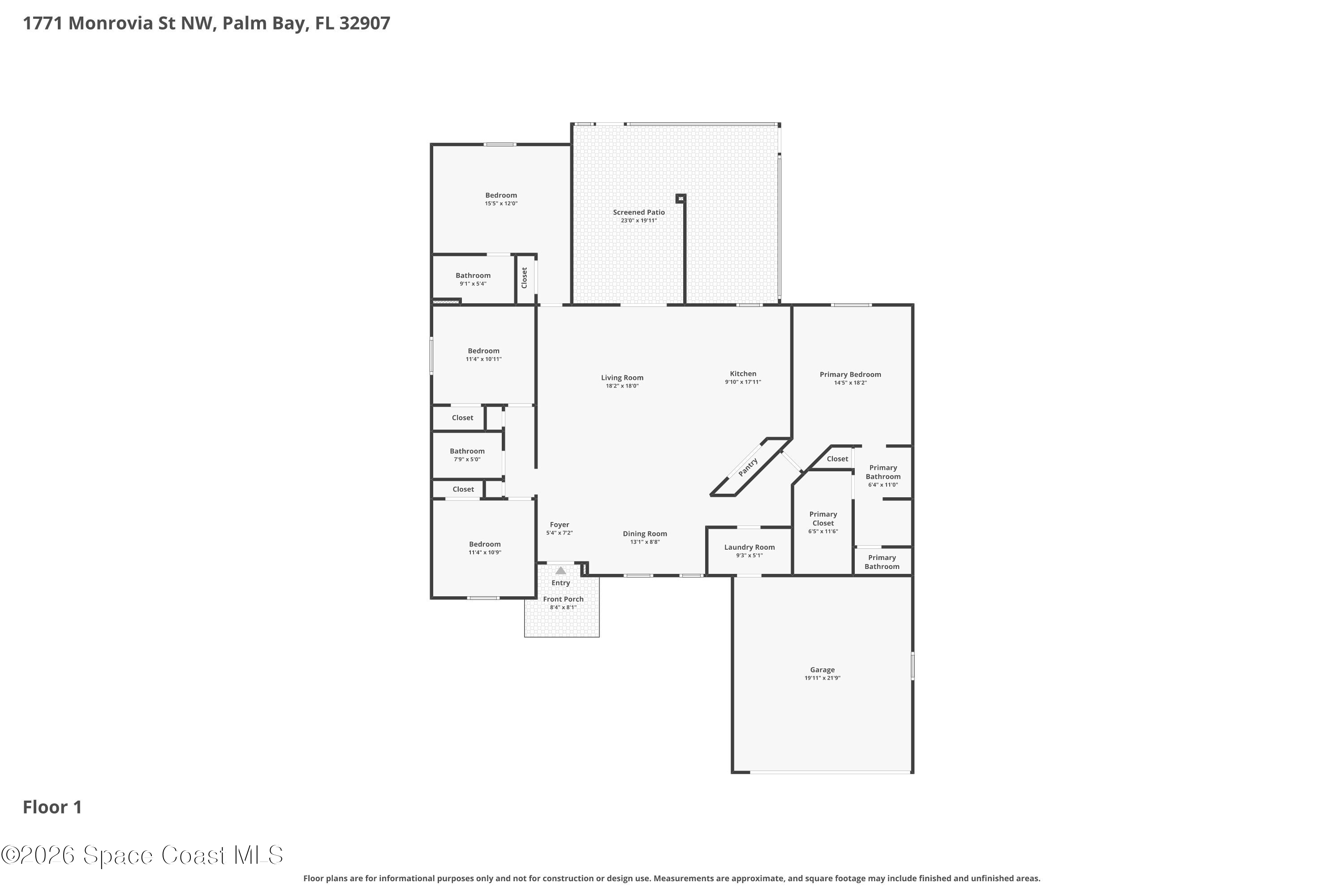 1771 Monrovia Street Nw, Palm Bay, Fl 32907, FL