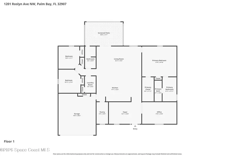 1201 Roslyn Avenue Nw, Palm Bay, Fl 32907, FL