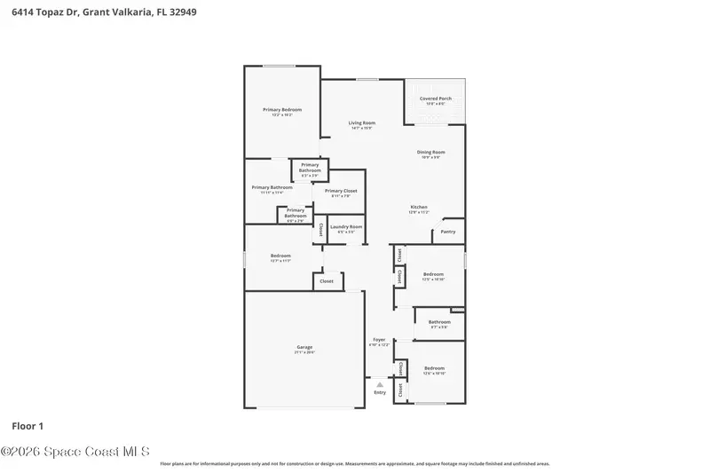 6414 Topaz Drive, Grant-Valkaria, Fl 32949, FL