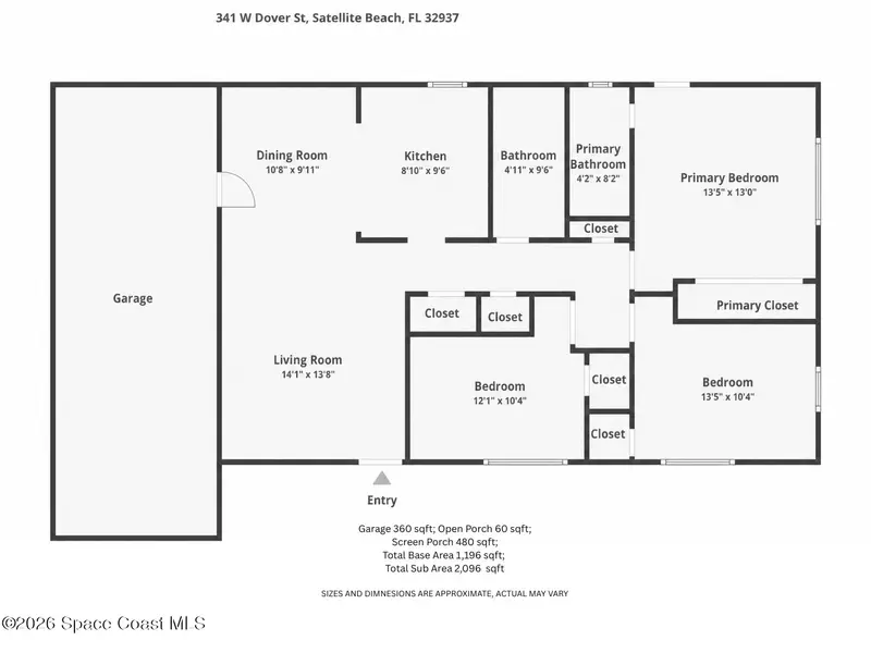 341 W Dover Street, Satellite Beach, Fl 32937, FL