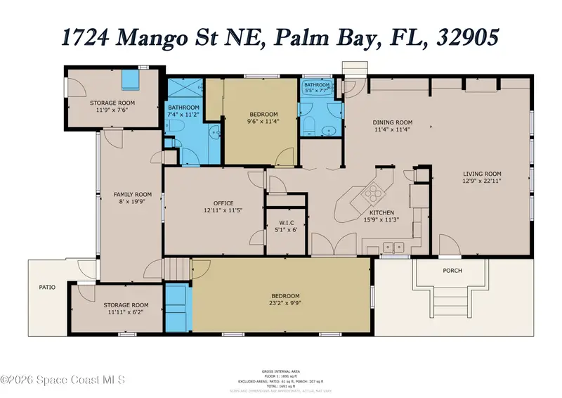 1724 Mango Street Ne, Palm Bay, Fl 32905, FL