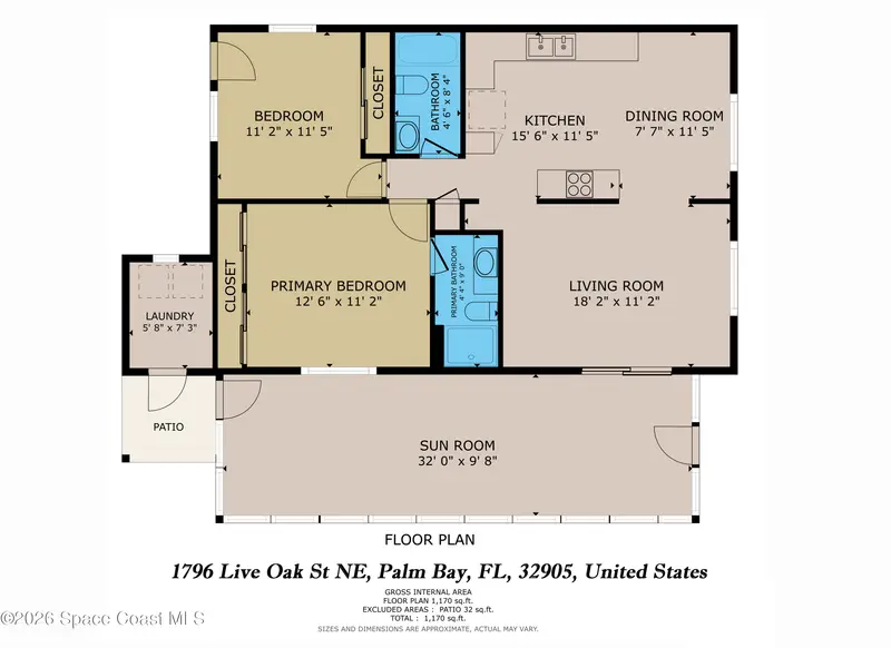 1796 Live Oak Street Ne, Palm Bay, Fl 32905, FL